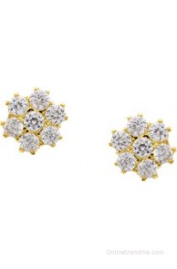 Hyderabad Jewels Beautiful Zircon Silver Stud Earring